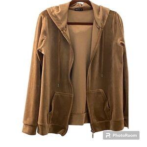 DolceVita, Anthropologie,  velour hoodie, golden brown, size Large,